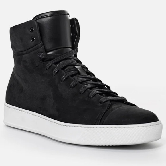 John Elliott Calfskin Leather High Top Sneakers - Picture 1 of 14